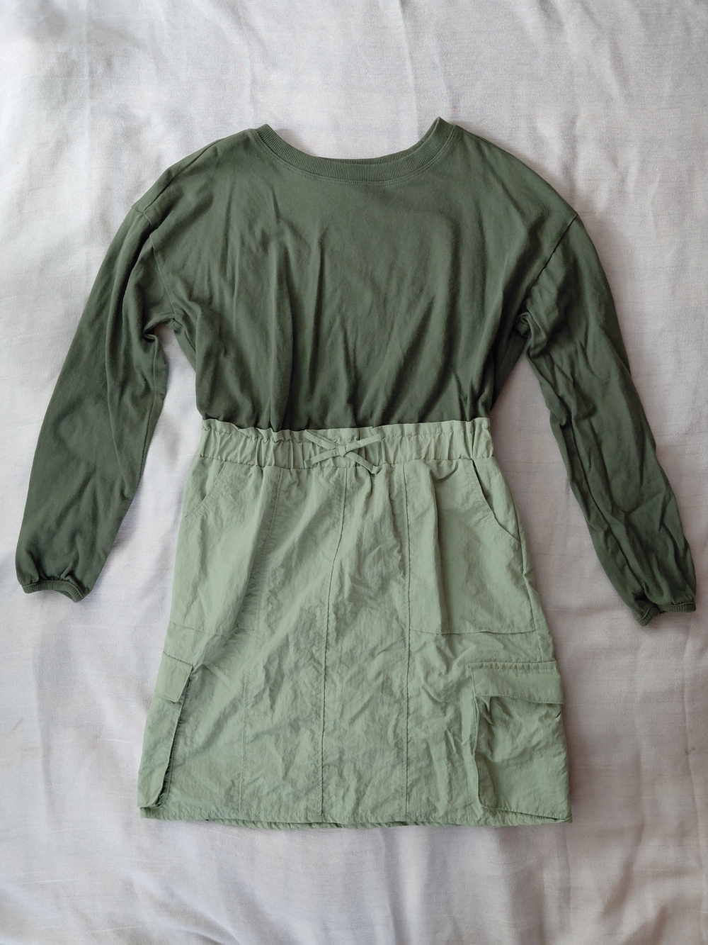 Magellan Outdoors Girls Two-Tone Cargo Utility Dress M 8-10